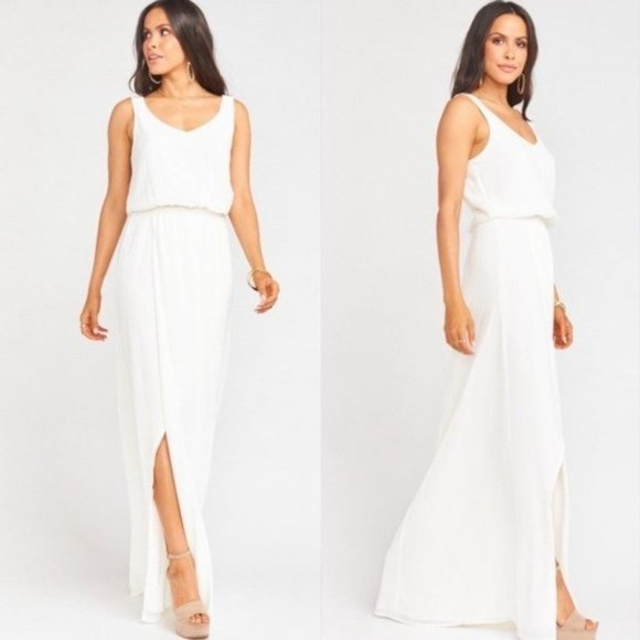 NWOT Show Me Your Mumu Kendall Maxi Dress in Wedding Cake Chiffon Size Small - Picture 10 of 11